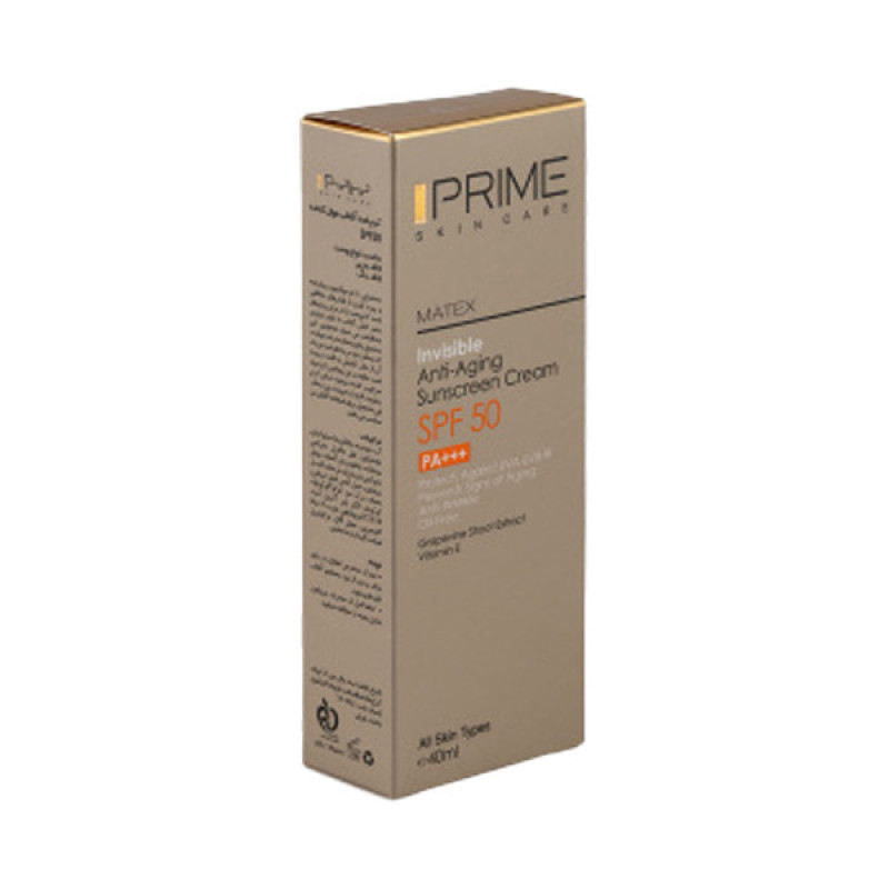 کرم ضد چروک پرایم مدل مجموعه مراقبت پوست Matex  Moist-24 مناسب برای پوست معمولی، خشک حجم 50 میلی‌لیتر به همراه کرم ضد آفتاب بدون رنگ پرایم SPF 50 مدل aging ‌محافظ UVA ،UVB و PA+++ مناسب برای انواع پوست‌ حجم 40 میلی لیتر