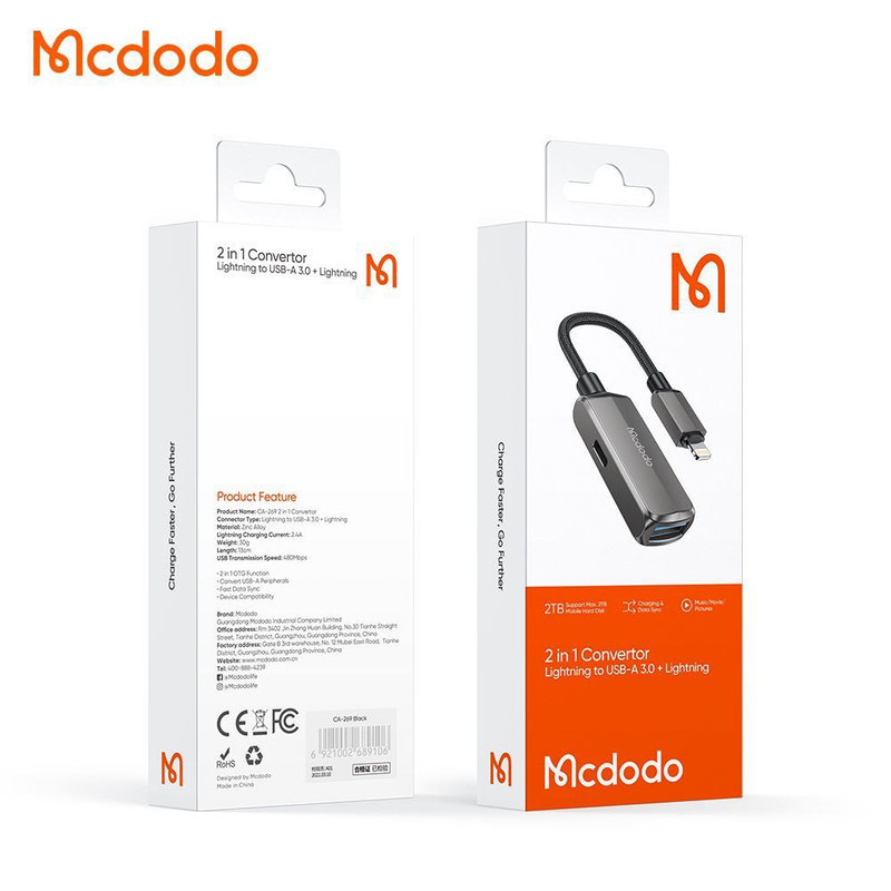 مبدل لایتنینگ به USB OTGلایتنینگ مک دودو مدل CA-2690
