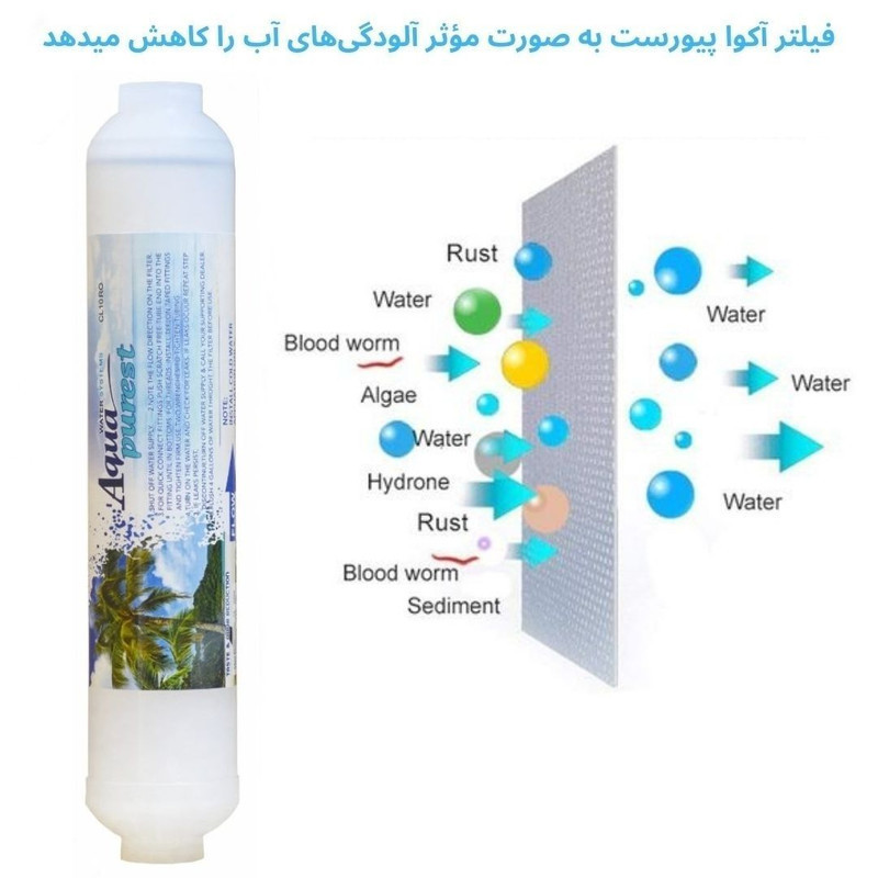 فیلتر دستگاه تصفیه آب آکوا پیورست مدل ممبران B 800 مجموعه 8 عددی