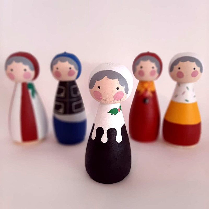 عروسک چوبی مدل آب نبات ها مجموعه ۵ عددی