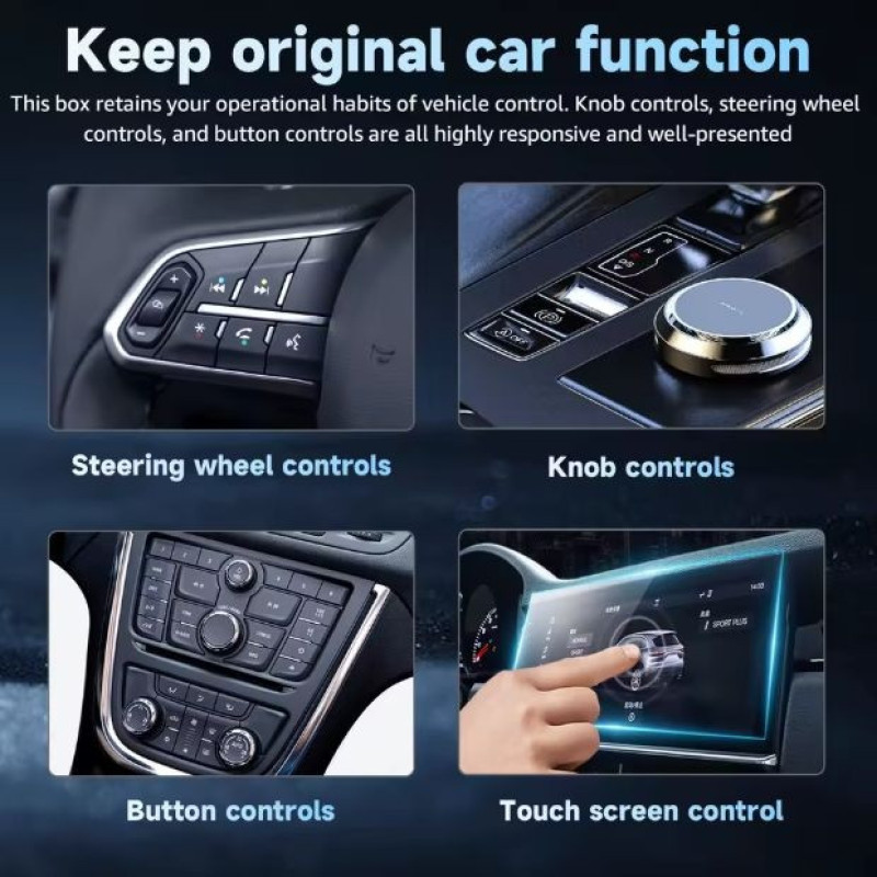 کارپلی و اندروید اتو مدل Wireless P9593 CarplayAndroid Auto به همراه مبدل USB به USB-C