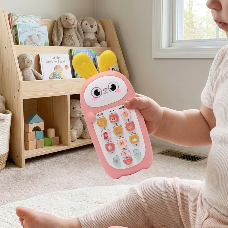 اسباب بازی موبایل مدل خرگوش خوشحال طرح موزیکال و چراغدار کد 6823B