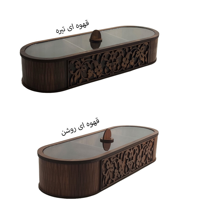 جعبه پذیرایی تکچین کالا مدل LZ-2 با بدنه MDF و در پلکسی