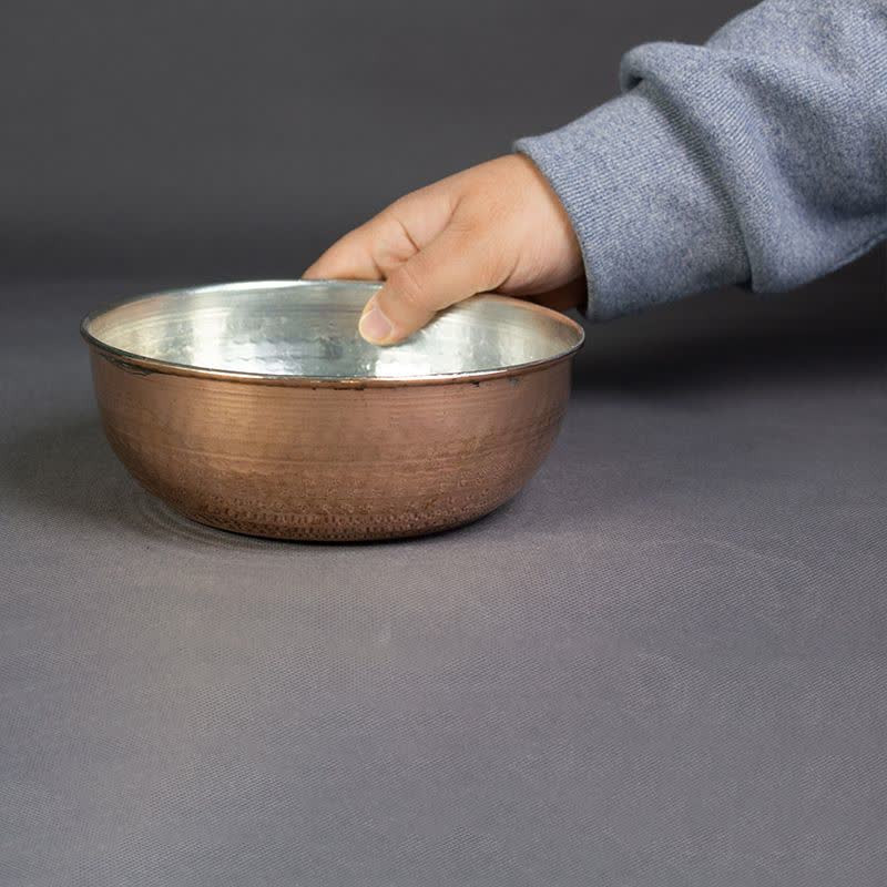 کاسه مسی مدل چکشی زنجان کد za21795383 مجموعه دو عددی