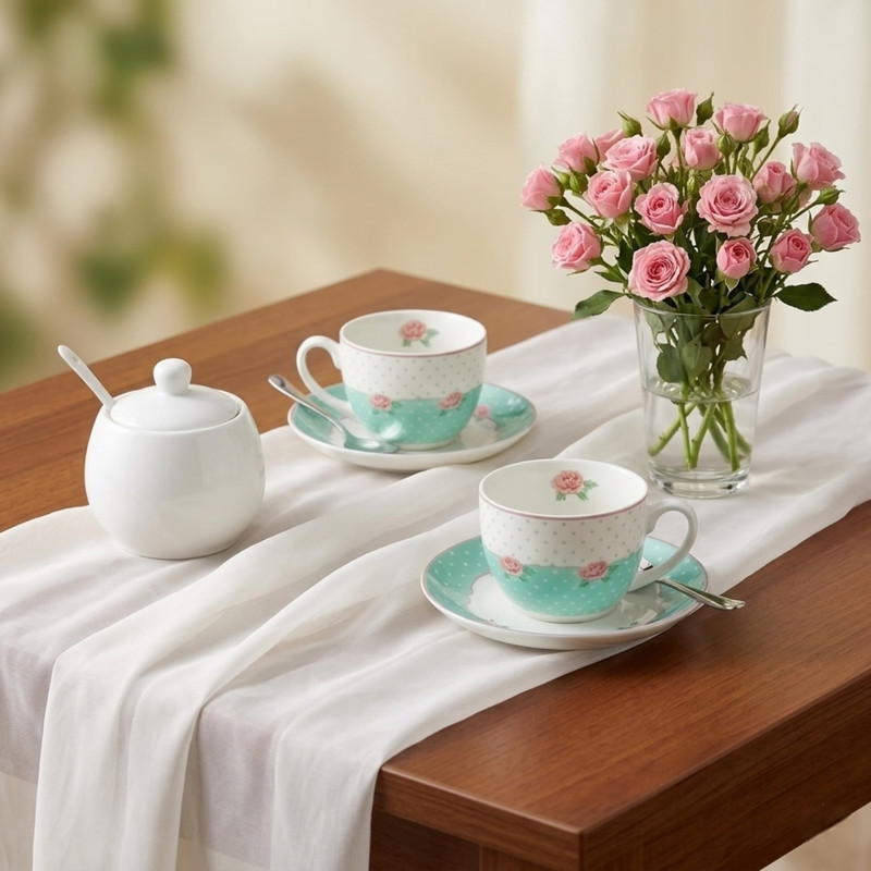 سرویس چای خوری 12 پارچه 6 نفره آنجلا مدل ZP-318