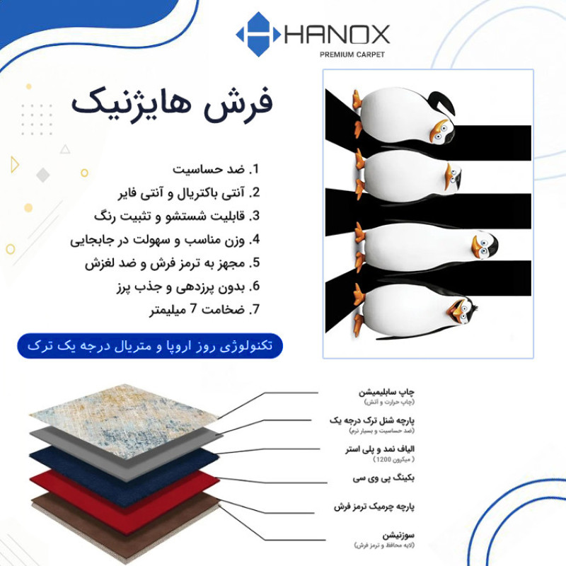 فرش ماشینی 1000 شانه زمینه سفید حاشیه مشکی هانوکس مدل کودک کد HAK.807.01