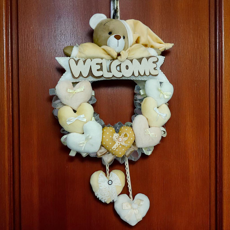 آویز تزیینی اتاق کودک طرح خرس نانان مدل Welcome کد WCrm