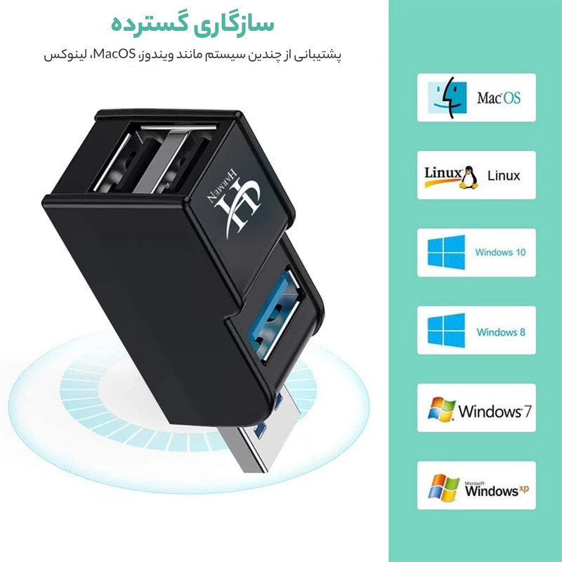هاب 3 پورت USB3.0 هارمن مدل HR-PRO3