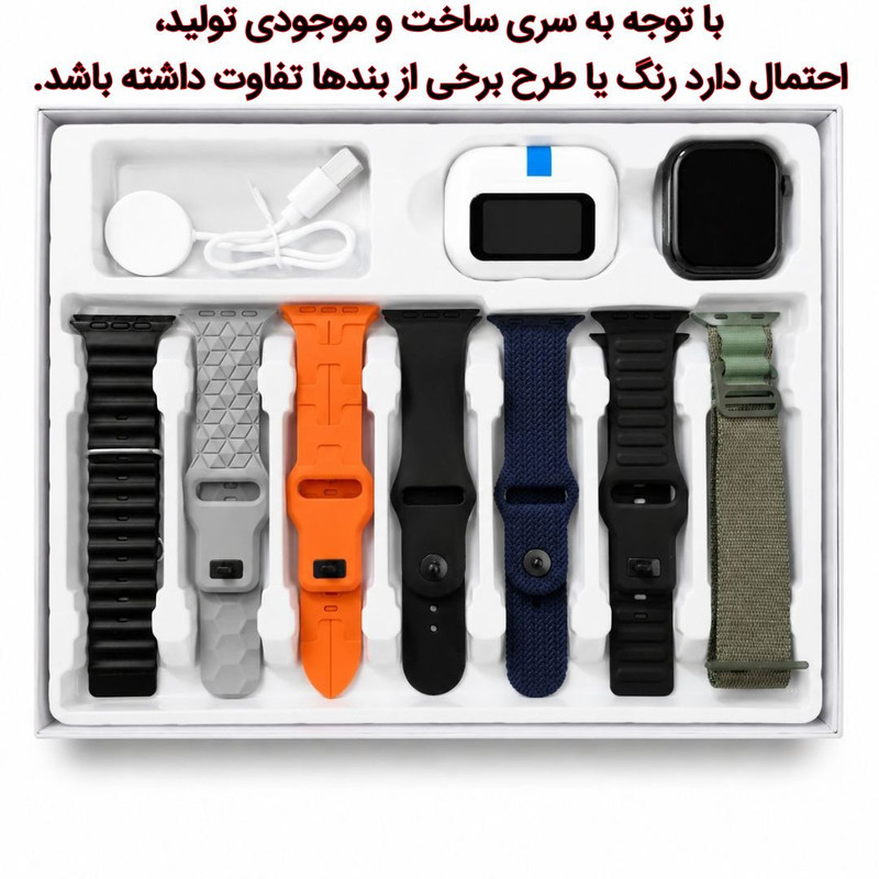 ساعت هوشمند 46 میلی متری ام ای 24 مدل 7Straps با بند سیلیکونی به همراه هدفون بلوتوثی