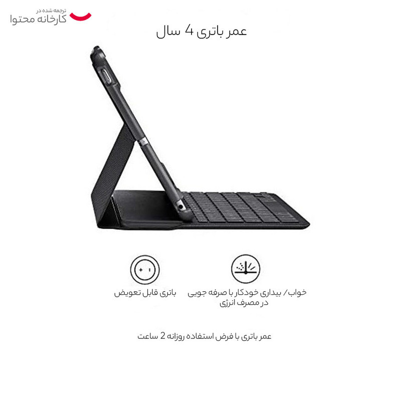 کیبورد تبلت لاجیتک مدل Slim Folio مناسب برای تبلت اپل iPad 5  6