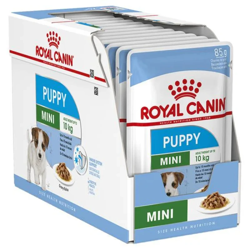 پوچ سگ رویال کنین مدل Mini Puppy وزن 85 گرم بسته 12 عددی