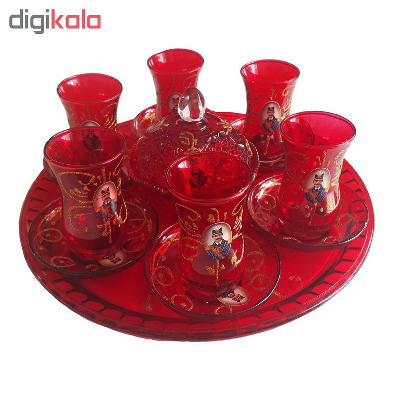 سرویس چای خوری 15 پارچه طرح شاه عباسی کد 1311