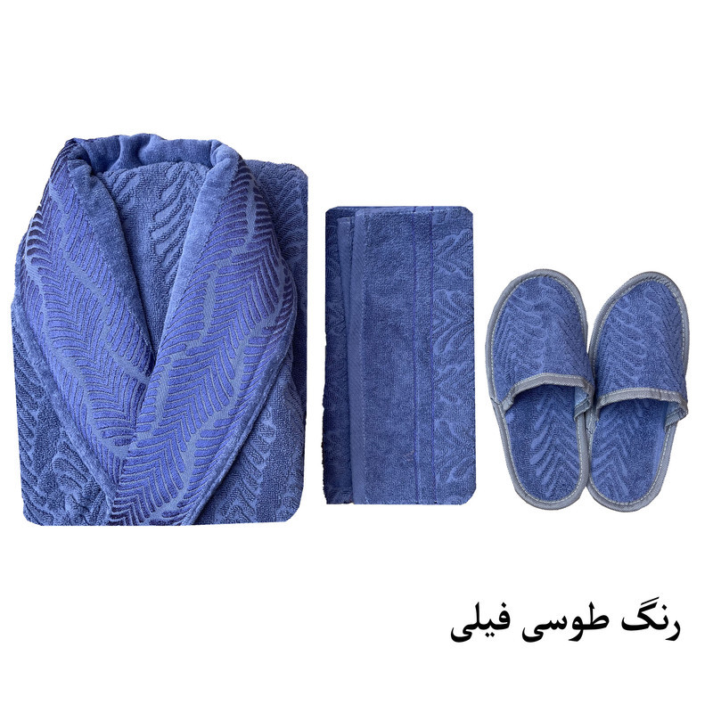 سرویس حوله پالتویی ۳ تکه هنرمند مدل لوکس لاین سایز ۱۲۵