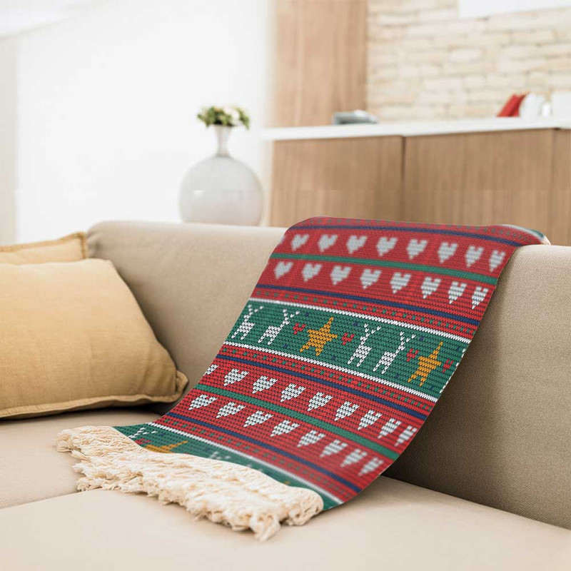شال مبل مدل جشن کریسمس کد Q1SH1061 سایز 98x180 سانتی متر