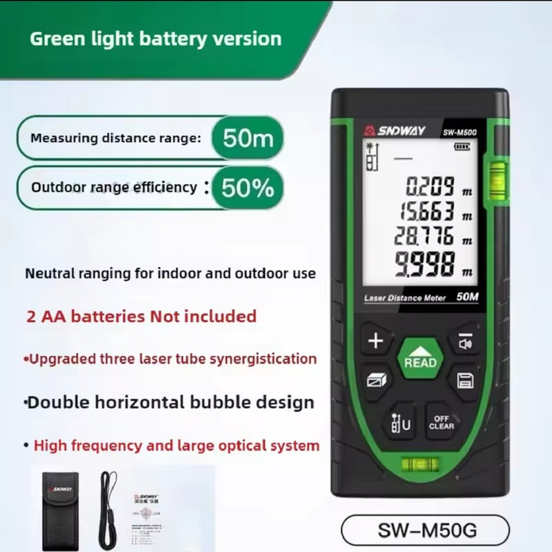 متر لیزری سندوی مدل SW-M50G برد 50 متر