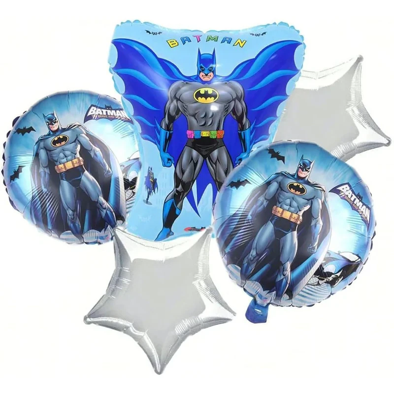 بادکنک فویلی مدل بتمن کد Batman5pcB3 مجموعه 5 عددی
