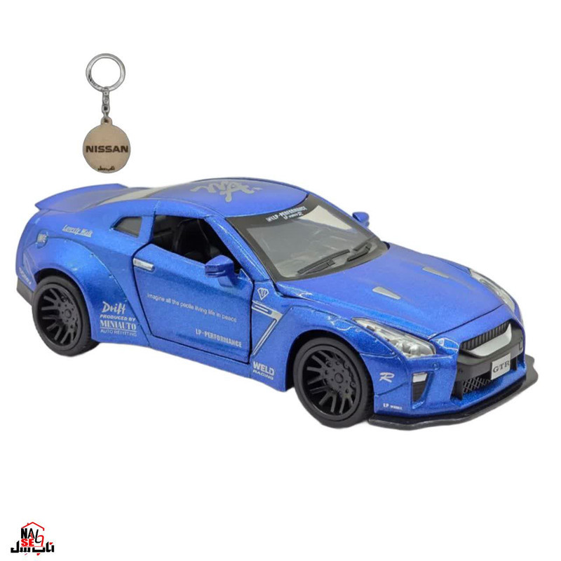 ماکت ماشین ناب سل مدل نیسان جی تی آر فلزی موزیکال چراغدار اسپرت NISSAN GTR SPORT به همراه جاسوییچی