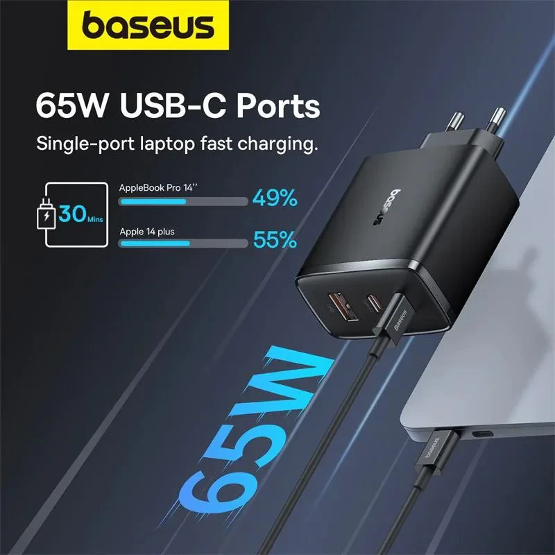 شارژر دیواری 65 وات بیسوس مدل Cube Pro 65W
