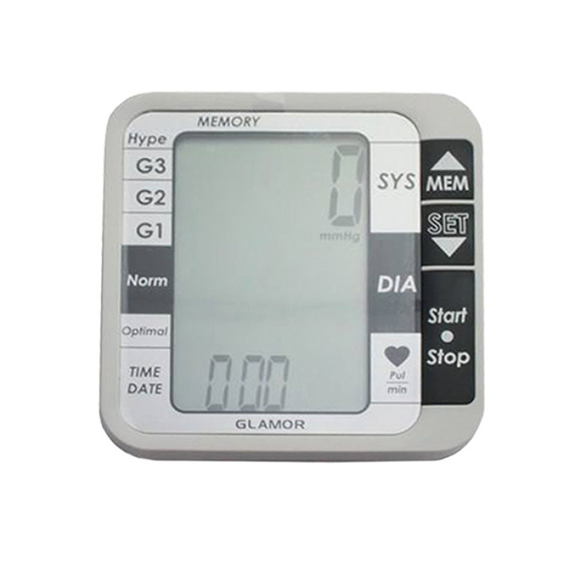 فشارسنج بازویی دیجیتال گلامور مدل TMB-1112 دو کاربره با حافظه 250 رکورد، تشخیص آریتمی، فناوری WMI، منبع انرژی برق و باتری، کاف فنری و ساده برای بازوی 22 تا 42 سانتی‌متر، نمایش میانگین نتایج و خاموشی خودکار