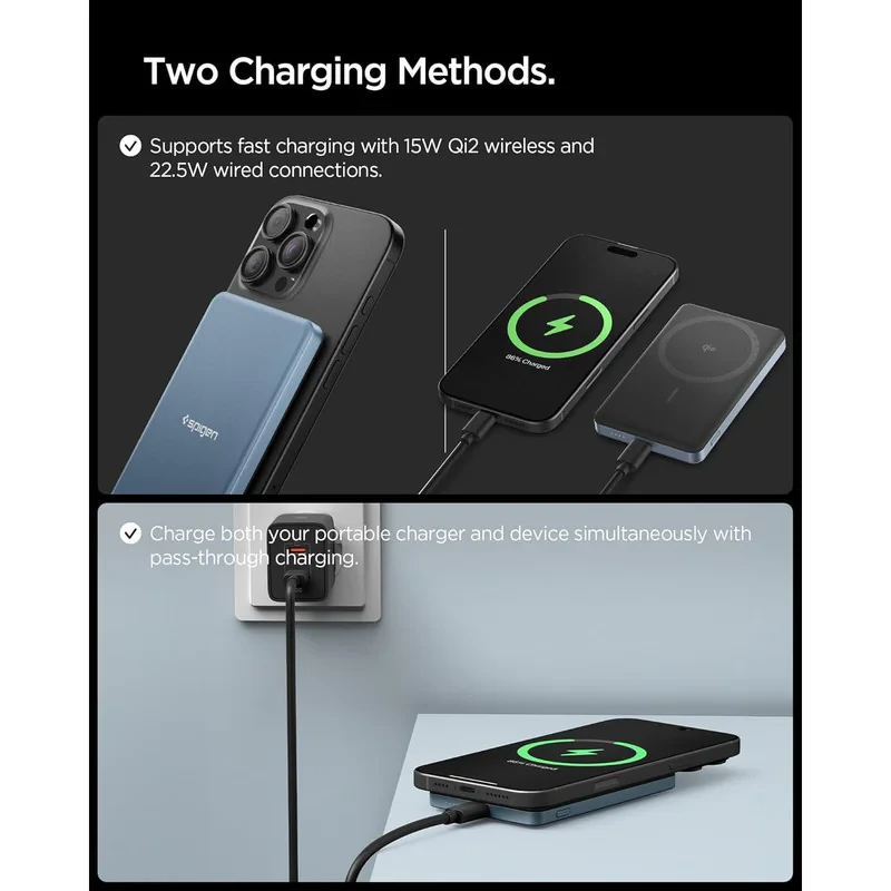 پاوربانک 22.5 وات اسپیگن مدل EA2205MQ ظرفیت 5000 میلی‌آمپرساعت