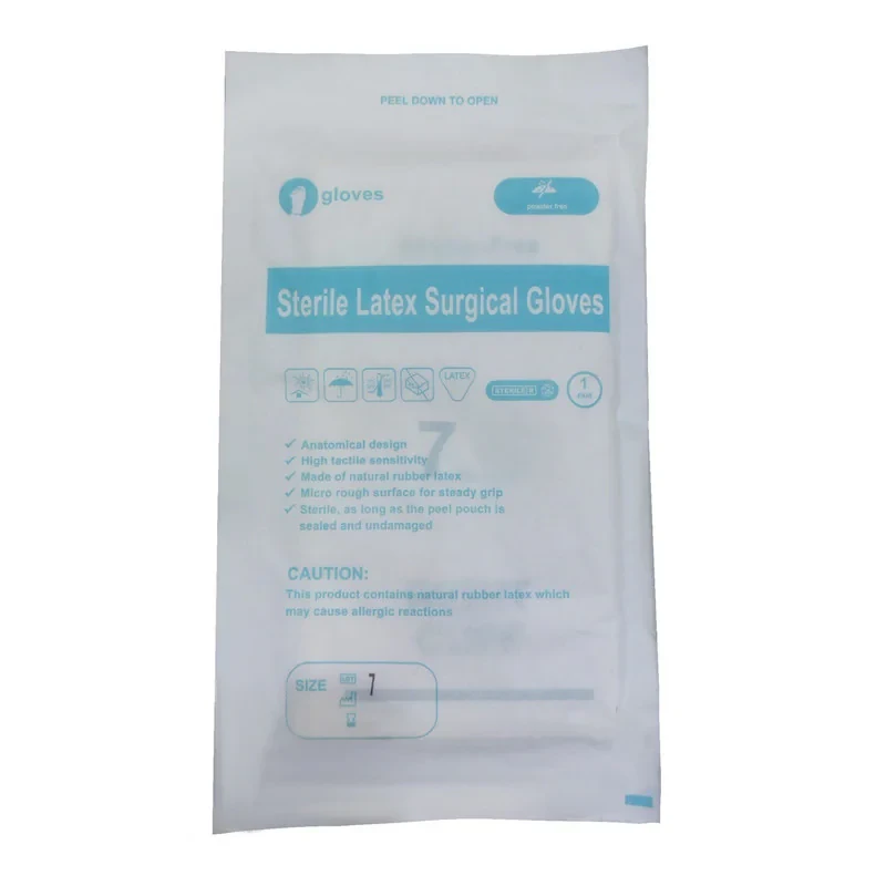 دستکش جراحی غیر پودری مدل PMP104T25 سایز کوچک (S) بسته 25 عددی