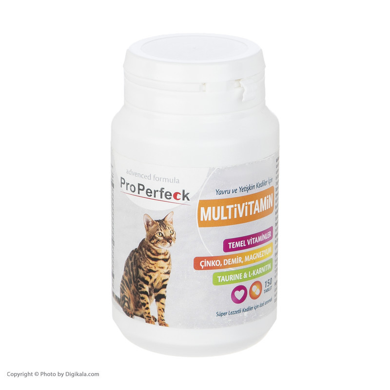 قرص مکمل مولتی ویتامین گربه پروپرفک مدل Multivitamin بسته 150