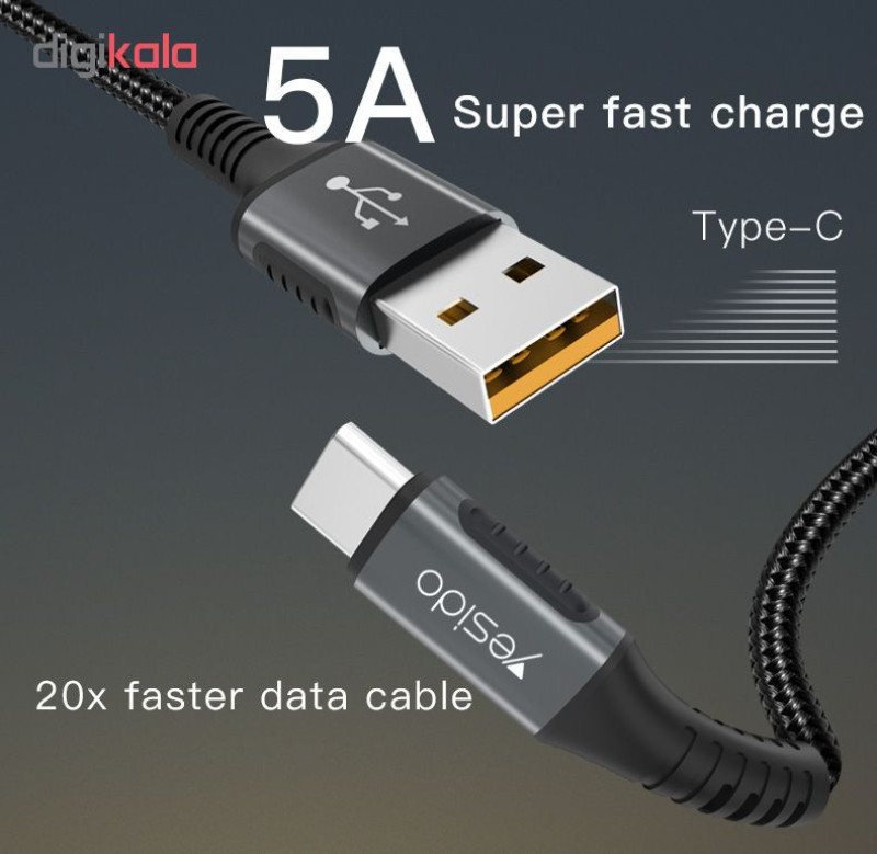 کابل تبدیل USB به USB-C یسیدو مدل Ca36 طول 1.2 متر