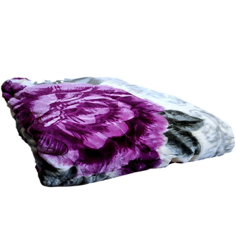 پتو 2 نفره شادیلون مدل گلدار گل برجسته سایز 230x200 سانتی‌متر