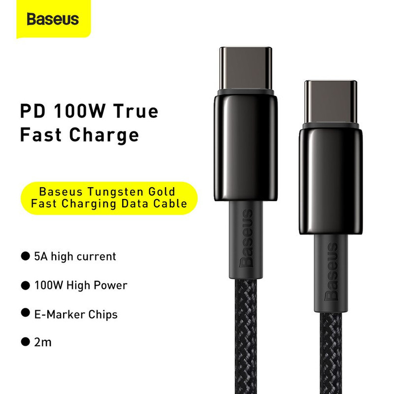کابل تبدیل USB-C به USB-C باسئوس مدل Tungsten طول 2 متر
