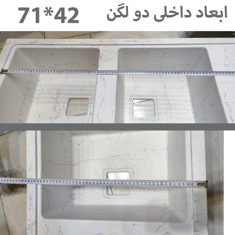 سینک ظرفشویی گرانیت توکار دو لگنه پارادایز مدل Carlo-Italy-414-WS
