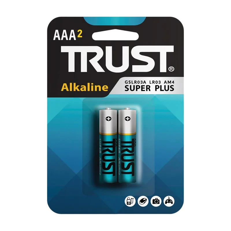 باتری نیم قلمی تراست مدل Alkaline Super Plus بسته ۲ عددی