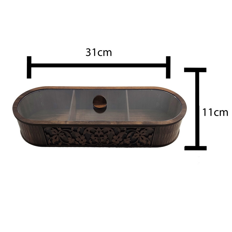 جعبه پذیرایی تکچین کالا مدل LZ-2 با بدنه MDF و در پلکسی