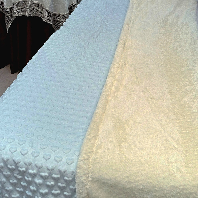 پتو 1 نفره مدل کریستال قلبی پشت تدی سایز 220x160 سانتی‌متر