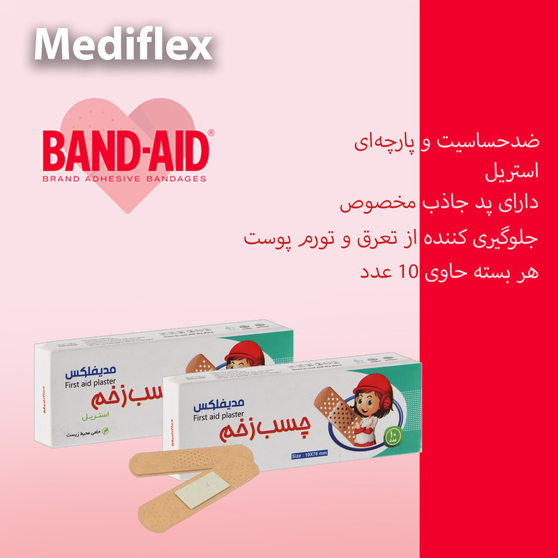 چسب زخم مدیفلکس مدل Aid-B02 دو بسته 10 عددی