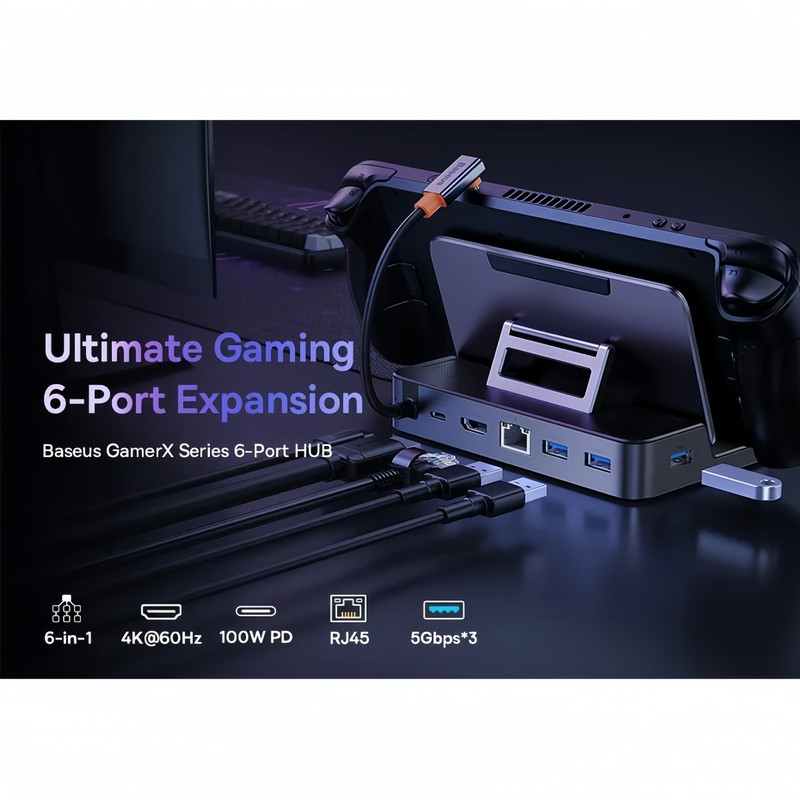 هاب 6 پورت USB-C بیسوس مدل BS-OH115