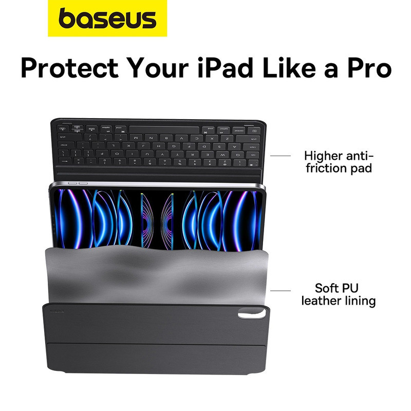 کیف کلاسوری کیبورد دار بیسوس مدل Brilliance B401-04 مناسب برای تبلت اپل iPad Pro 12.9