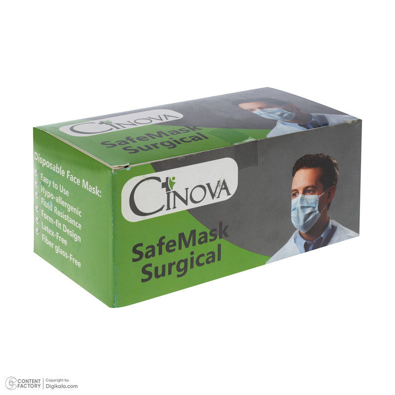 ماسک تنفسی سینوا مدل Safe Mask Surgical بسته 50 عددی