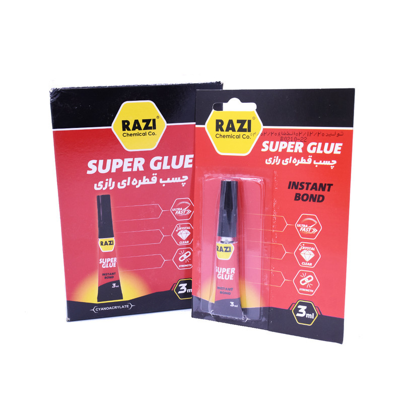 چسب قطره ای رازی مدل RAZI04 حجم 3 میلی لیتر بسته 12 عددی