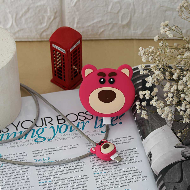 محافظ کابل و شارژر دیواری سانیوان مدل عروسکی طرح خرس لوتسو مجموعه 4 عددی