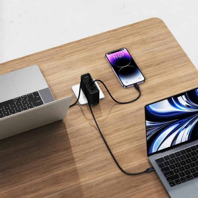 شارژر دیواری 160 وات باسئوس مدل GaN5 Pro به همراه کابل تبدیل USB-C