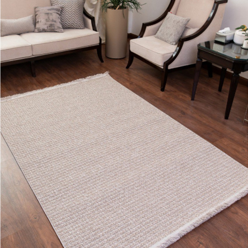 فرش ماشینی 160 شانه زمینه کرم حاشیه کرم مدل PIN2355