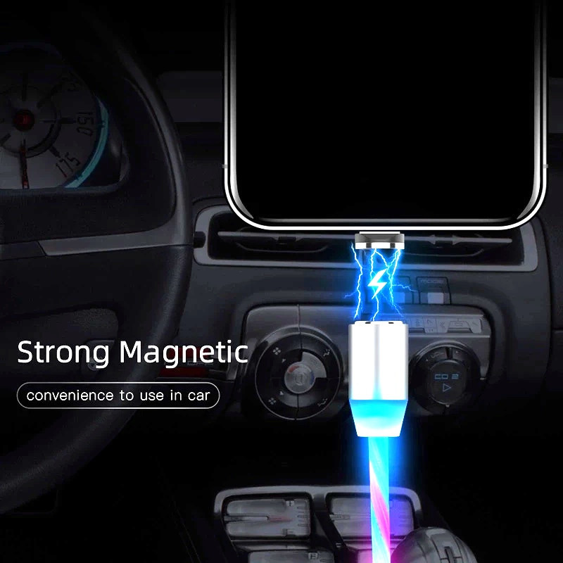 کابل تبدیل مغناطیسی  USB به MicroUSB  USB-C  لایتنینگ مدل  RGB  1x3 طول 1 متر
