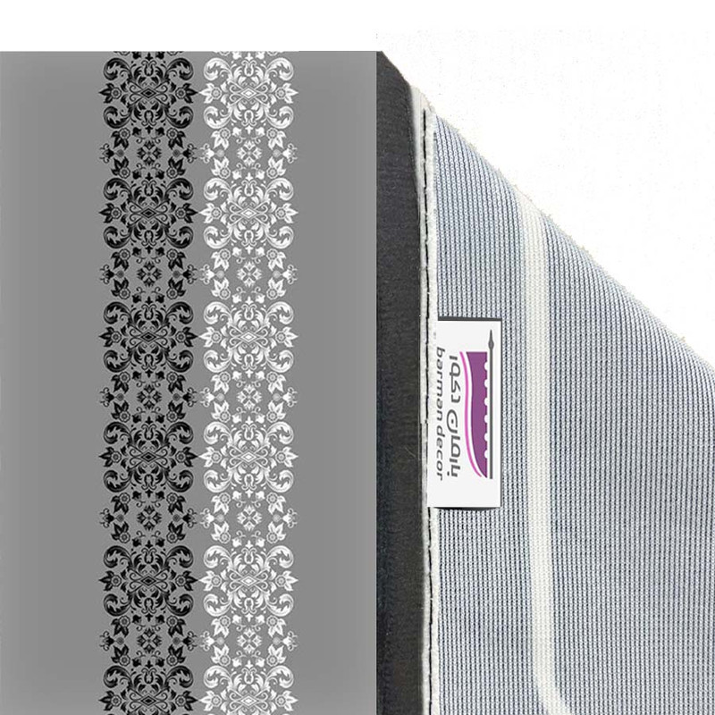 پرده بارمان دکور طرح اسلیمی مدل مخمل پانچی کد 1593 W سایز 140x280 سانتی متر