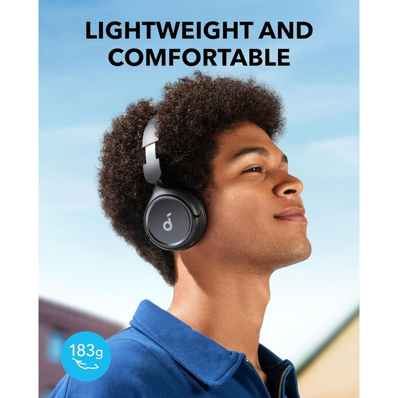 هدفون بلوتوثی انکر مدل Soundcore H30i بدون قابلیت نویز کنسلینگ، درگاه شارژ USB Type-C، دارای میکروفون داخلی با کیفیت بالا، مجهز به فناوری BassUp، مقاومت در برابر رطوبت و عرق