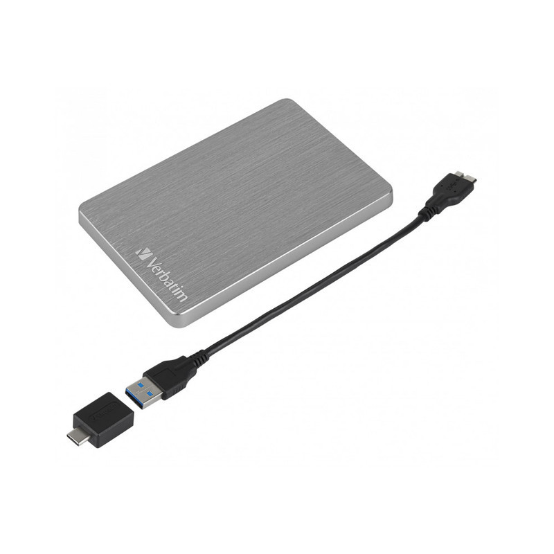 هارد اکسترنال ورباتیم مدل Store n Go ALU Slim ظرفیت دو ترابایت دارای رابط USB Type-A 3.2