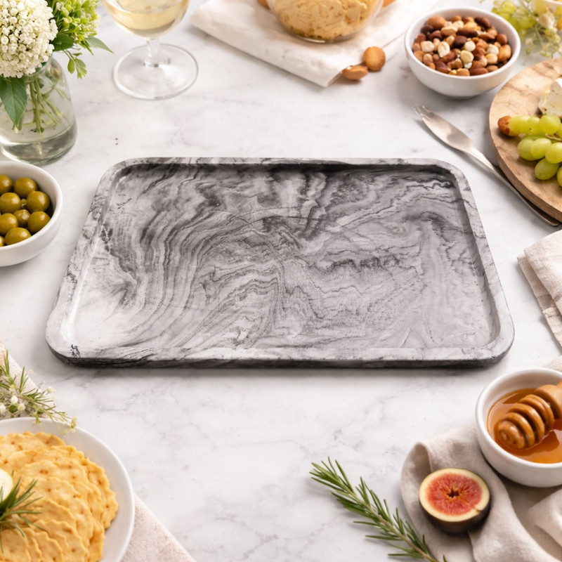 سینی بدون دسته مدل بتنی کد ws1 سایز 30×15 سانتی متر