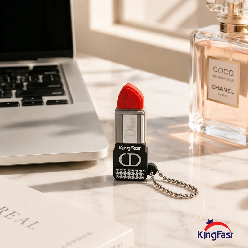 فلش مموری کینگ فست طرح رژ لب مدل Dior Lipstick MP-13 ظرفیت 32 گیگابایت با رابط USB 3.0