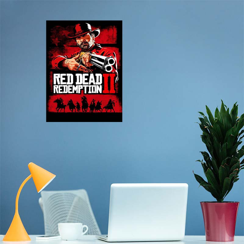 تابلو شاسي کارنيکا طرح رد دد Red Dead Redemption کد 89610 مجموعه 4 عددی