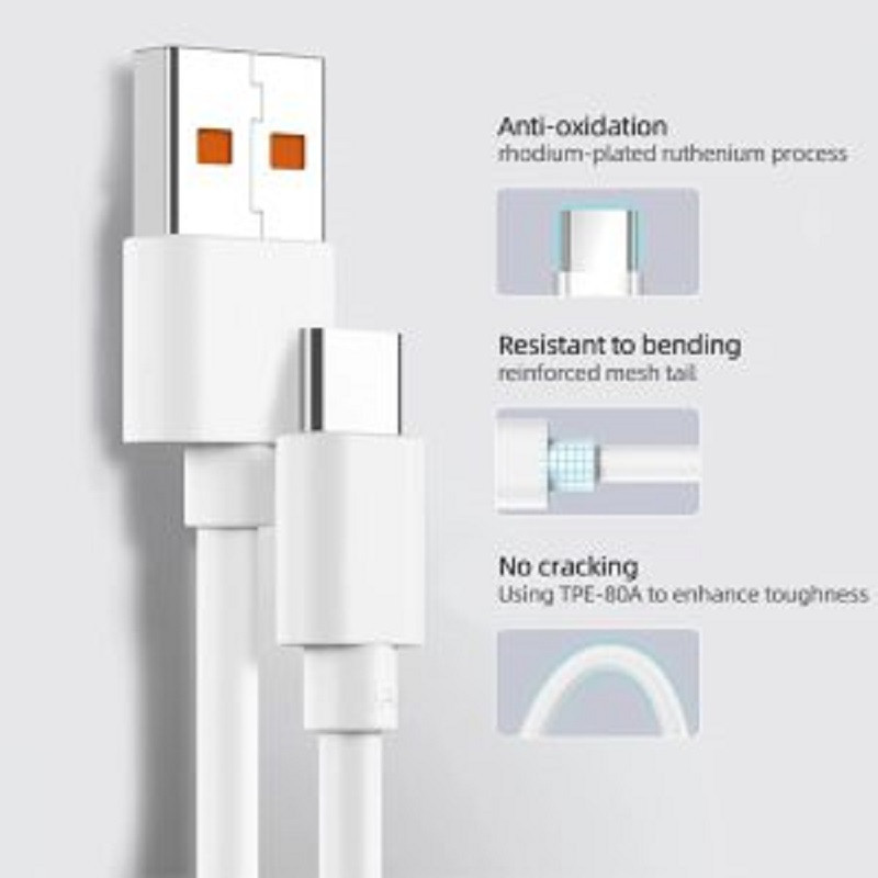 کابل تبدیل USB به USB-C مدل 6 آمپر 120W طول 1 متر