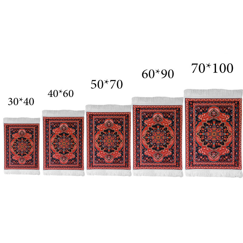فرش ماشینی 1000 شانه زمینه قرمز حاشیه قرمز مدل قالیچه وینتیج آنتیک کد 25